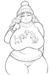 canine curvy juicydemon rachel_(juicydemon) sweater sweater_puppies tagme