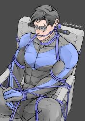 bondage bondage captured captured_hero dc dc_comics dick_grayson drool drooling dubious_consent evinist gag gagged legs_apart legs_tied legs_tied_open male male_only nightwing no_visible_genitalia questionable_consent restrained solo solo_male solo_male submissive_male tied_to_pole tied_up wrists_tied