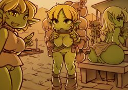 ass big_butt breasts clothed clothing female genitals goblin goblin_female green_body green_skin hi_res humanoid noise_(artist) pussy