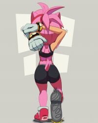 1girls amy_rose anthro armpits back_view bubble_ass bubble_butt female female_focus female_only gym_uniform high_resolution pink_fur pink_hair sega shoes sonic_(series) sonic_the_hedgehog_(series) thehumancopier