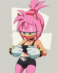 1girls amy_rose anthro cameltoe female female_focus female_only gym_uniform high_resolution in_heat pink_fur pink_hair sega shoes solo sonic_(series) sonic_the_hedgehog_(series) steam steaming_body thehumancopier