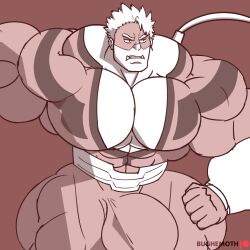 balls bara big_balls big_bulge big_penis boku_no_hero_academia bughemoth bulge costume fully_clothed kan_sekijirou male male_only monochrome muscles muscular my_hero_academia no_visible_genitalia penis sekijiro_kan solo solo_male superhero_costume vlad_king