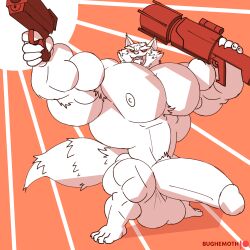 anthro balls bara big_balls big_penis boner bughemoth erection furry guardians_of_the_galaxy guns male male_only marvel marvel_comics monochrome muscles muscular nude penis raccoon rocket_raccoon solo solo_male