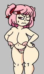 1girls angry big_ass big_breasts blush breasts color_edit cute doki_doki_literature_club edit female female_only ftrashpickle gray_background grey_background huge_breasts naked naked_female natsuki_(doki_doki_literature_club) nipples nude nude_female one_eye_closed pink_eyes pink_hair pink_pubic_hair pubic_hair solo solo_female sweat sweatdrop thereisnothin16_(artist) thick_thighs tsundere