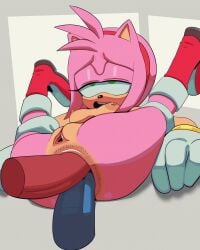 1girls amy_rose double_anal double_penetration female female_focus female_only high_resolution partial_male pink_fur pink_hair sega shoes sonic_(series) sonic_the_hedgehog_(series) thehumancopier