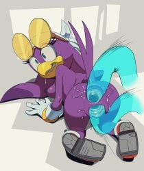 1girls bird bird_girl doggy_style female female_focus furry gloves high_resolution purple_feathers questionable_consent sega shoes small_breasts sonic_(series) sonic_the_hedgehog_(series) tentacle tentacle_sex thehumancopier wave_the_swallow