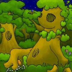 ambiguous_gender argon_vile avian bird dandelions flower genitals grass leaf low_res male masturbation penis plant root sky star tree