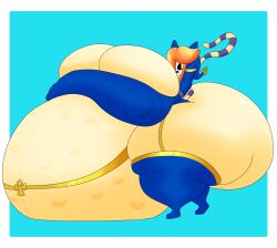 animal_crossing ankha big_ass big_breasts breasts bubble_butt female huge_ass mario_(series) pregnant shy_gal transformation user3345