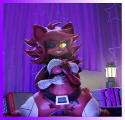 1:1 1girls 3d 3d_(artwork) anthro armwear artist_logo cally3d clazzey clothed clothing cryptiacurves curvy fap_nights_team fazclaire's_nightclub female female_only fexa fexa_(cryptia) five_nights_at_freddy's fnaf foxy_(cally3d) foxy_(fnaf) fredina's_nightclub johnny_joestar_(pose) jojo_pose red_fur scottgames thick_thighs underboob voluptuous wide_hips