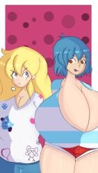 big_breasts breasts cassie_(theycallhimcake) emily_(swapperj333) head_swap headswap huge_breasts swapperj333