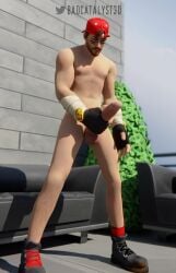 3d animated backwards_baseball_cap badcatalyst3d bandage beard facepaint fingerless_gloves fortnite fortnite:_battle_royale guild guild_(fortnite) long_penis male male_only masturbation socks solo_male stubble tagme video