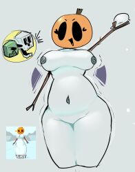 big_ass boobs creeper female jojo_reference meme minecraft skeleton_(minecraft) snow_golem wide_hips