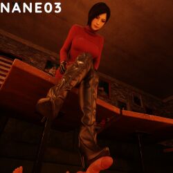 3d ada_wong bootjob boots female female_domination femdom footjob nane03 pov resident_evil resident_evil_4 resident_evil_4_remake shoejob stepped_on submissive submissive_male