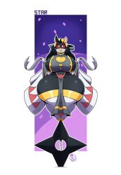 anthro anthrofied big_breasts breasts clothing female ninjask nintendo pokémon_(species) pokemon shortstack solo thegentlebro thick_thighs thunder_thighs wide_hips