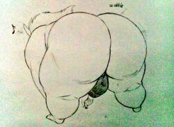 asgore_dreemurr ass backsack bent_over bulge fat fat_ass goat huge_ass itzcharlie kosmonius male male_only monster morbidly_obese morbidly_obese_male obese obese_male overweight overweight_male pencil_(artwork) solo solo_male thick_thighs undertale undertale_(series)