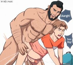 abs age_difference anal anal_sex belly_bulge biceps boner bulging_biceps caucasian caucasian_male cum cum_in_ass cum_inside cumming cumming_from_anal_sex cumming_together cumming_while_penetrated cumming_while_penetrating daddy dialogue ef_drawings english_text erect_penis erect_while_penetrated erection gay gay_sex hairy_chest handsfree_ejaculation hard_on invincible invincible_(tv_series) male male_only muscles muscular muscular_male orgasm orgasm_face pecs penis_in_ass pleasure_face silver_fox superhero teen_boy the_immortal william_clockwell