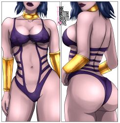 armor big_ass big_breasts clothed collar league_of_legends leblanc lips looking_back partially_clothed thetruthaboutlove thighs