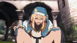 1boy ambiguous_gender anal animated arc_system_works blonde_hair blue_eyes bridget clothed_sex clothing cowgirl_position guilty_gear guilty_gear_strive jacket kreamu laying_down looking_pleasured male_only outside pov riding sex sound video voice_acted