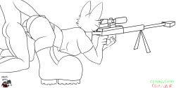 big_ass big_breasts big_penis changed_(video_game) fennec human_on_anthro human_penetrating lin_(changed) line_art original_character proto_ness_(artist) sniper straight straight_sex through_clothes