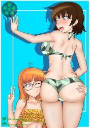 arukas ass ass_cheeks ass_grab ass_worship atlus bikini bikini_bottom makoto_niijima megami_tensei persona persona_5 sakura_futaba