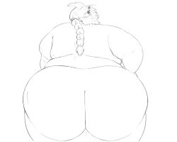 anthro asgore_dreemurr ass back back_view big_ass big_butt blush embarrassed goat huge_ass huge_butt itzcharlie kosmonius looking_back male male_only overweight overweight_male solo solo_male undertale undertale_(series) wide_hips