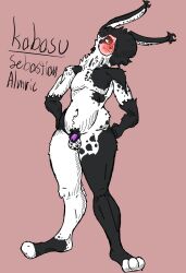 anthro blush blush_lines blushing_profusely chastity_cage chastity_device fur fur_tuft heart hi_res humanoid inner_ear_fluff lagomorph leporid male mammal pubes rabbit sebastian_almric solo solo_focus spots spotted_body spotted_fur tuft