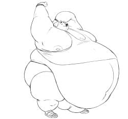 animal_crossing belly belly_button big_belly big_bulge bulge canine huge_belly huge_bulge itzcharlie k.k._slider kosmonius male male_only moobs morbidly_obese morbidly_obese_male nintendo nipples obese obese_male overweight overweight_male shorts solo solo_male stretching tank_top thick_thighs