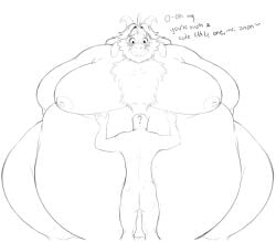 anon asgore_dreemurr belly belly_grab belly_worship big_belly chest_hair chest_tuft goat huge_belly hyper_belly itzcharlie kosmonius male male/male male_only monster moobs morbidly_obese morbidly_obese_male nipples obese obese_male overweight overweight_male superchub text undertale undertale_(series)