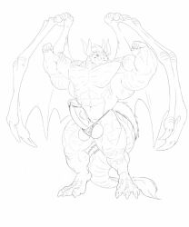 abs anthro balls biceps big_balls big_muscles big_penis dragon flexing horns huge_muscles humanoid_penis itzcharlie kosmonius male male_only muscles muscular muscular_male nipples oc pecs penis scalie solo solo_male thong underwear wings