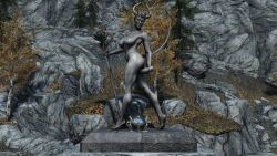 1futa 3d abs big_balls big_breasts big_penis futa_only futanari huge_breasts huge_penis intersex muscular muscular_female outdoors skyrim solo solo_futa standing statue tagme trixter