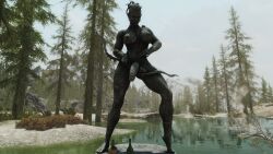 1futa 3d abs big_balls big_breasts big_penis futa_only futanari huge_breasts huge_penis intersex muscular muscular_female outdoors skyrim solo solo_futa standing statue tagme trixter weapon