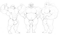 abs anthro bear big_bulge big_muscles bulge dragon flexing furry itzcharlie kosmonius male male_only musclegut muscles muscular muscular_male nipples panda pecs scalie speedo ursid