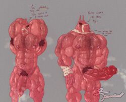 abs animate_inanimate anthro armpit_hair balls bandage bandaged_arm bandaged_head bandaged_neck big_balls big_muscles big_pecs big_penis bodily_fluids body_hair camelid chest_hair dialogue dripping epic_games erect_nipples erection flaccid fortnite fur genital_fluids genitals hairy hairy_arms hairy_balls hairy_legs hands_behind_head hi_res inviting living_pinata llama looking_at_viewer lt._john_llama male male_only mammal muscular muscular_anthro muscular_male musk musk_clouds nipples pecs peeing penis pinata pink_body pink_fur precum precum_drip pubes rosarium solo standing standing_pee sweat talking_to_viewer text thought_bubble urinating urinating_male urination urine urine_stream watersports wool_(fur)