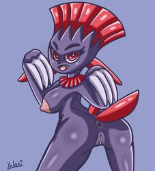 anthro anthro_only ass female female_only furry furry_only nintendo pokemon pokemon_(species) pussy showing_ass vagina weavile yelaki