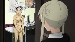 anime boner maka_albarn penis soul_eater soul_eater_evans spy voyeur