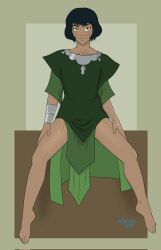 1girls avatar_legends earth_kingdom female female_only human long_shirt no_pants opal_bei_fong smooth_skin solo the_legend_of_korra tunic undrsydr