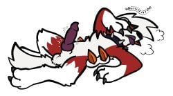 aliasing alpha_channel animal_genitalia animal_penis anthro aroused canid canine canine_genitalia canine_penis collar erection fur generation_7_pokemon genitals lycanroc male mammal midnight_lycanroc nintendo nude penis pokemon pokemon_(species) red_body solo spiked_collar spikes tongue trout_(artist)