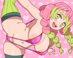 1girls big_breasts big_thighs bikini breasts breasts busty demon_slayer female huge_breasts huge_thighs kabeume kanroji_mitsuri kimetsu_no_yaiba kneesocks large_breasts large_thighs navel sling_bikini swimsuit thick_thighs thighs voluptuous