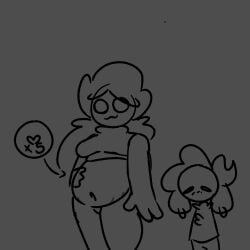 big_breasts pregnant pregnant_female sheep size_play sketch smaller_male turch