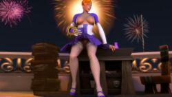 1girls 3d bellakvo big_breasts blizzard_entertainment high_heels human human_(world_of_warcraft) liana_(bellakvo) light-skinned_female light_skin original_character red_hair short_hair solo stockings warcraft world_of_warcraft