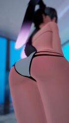 1girls 3d 3d_model ass ass_focus bent_forward bikini bikini_bottom bikini_top black_hair bunny_ears bunny_girl bunny_tail butt_crack butt_focus female female_only highlights_(coloring) looking_back presenting presenting_hindquarters soft_focus solo tagme tan_body virtual_reality virtual_youtuber vrchat vrchat_avatar vrchat_media vrchat_model vtuber widgeybun