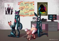 2017 absurd_res all_fours animal_genitalia animal_penis anthro blonde_hair bovid brown_hair caprine clothing collar colored commission computer dawn_bellwether digital_media disney doggy_style domestic_ferret dominant dominant_female drone dronification eyewear female fingers foursome furry fuyu_graycen-ratanaporn gimp_suit glasses group group_sex hair highlights_(coloring) hooves hybrid hypnosis judy_hopps lagomorph latex leporid liquid_latex living_latex male male/female mammal medium_breasts mind_control mustelid musteline office penis pink_highlights rabbit red_penis roxi_(latexity) rubber rubber_suit sex shadow2007x sheep shock_collar smile spiral_eyes submissive submissive_male transformation true_musteline uncensored weasel wool zootopia