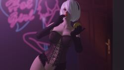 3d 3d_(artwork) 3d_model assdepik big_ass big_breasts big_butt big_hips clothed corset gloves makeup nier:_automata prostitution voluptuous voluptuous_female yorha_2b