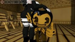 1boy 1girls 3d ass bendy bendy_and_the_dark_revival bendy_and_the_ink_machine bendy_the_dancing_demon smaller_male smile south_shaed_(dreams_come_true_studio) susie_campbell twisted_alice