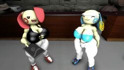 3d big_breasts breasts earrings female female_only furry mammal minun novaparadox1337 plusle pokémon_(species) pokemon pokemon_(species) rodent tagme