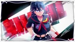 1girls animated big_breasts breasts female female_focus female_only hand_on_ass kamui_(kill_la_kill) kill_la_kill looking_at_viewer matoi_ryuuko multicolored_hair ninapieta no_sound short_hair shorter_than_30_seconds shorter_than_one_minute smile smirking_at_viewer solo solo_focus swaying swaying_breasts tagme tomboy video