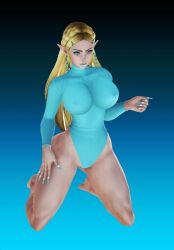 3d 3d_(artwork) big_ass big_breasts bimbo blonde_hair blue_eyes breast_implants breath_of_the_wild duckface fake_breasts fake_nails female female_only fit fit_female fitness hair_ornament heavy_makeup honey_select hoop_earrings hoop_earrings_oversized ihateasuka implants kneeling large_breasts legs leotard light-skinned_female light_skin lipstick long_nails long_toenails looking_at_viewer makeup muscular muscular_female muscular_legs on_knees pointy_ears princess_zelda simple_background solo solo_female studio_neo the_legend_of_zelda thick_ass thick_eyebrows thick_lips thick_thighs wide_hips zelda_(breath_of_the_wild)