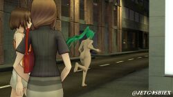 3d ass barefoot completely_nude completely_nude_female embarrassed embarrassed_nude_female enf exhibitionism female full_body green_hair jetnsfw long_hair naked naked_female nude nude_female pneuma_(xenoblade) running sfm streaking street xenoblade_(series)