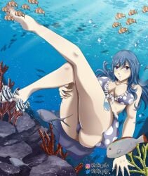 1girls ass ass_focus barefoot bathing big_ass big_breasts big_butt bikini bikini_bottom bikini_top blue_eyes blue_hair blush bubble_ass bubble_butt busty cleavage detailed_background fairy_tail feet feet_up female female_focus female_only fish foot_fetish hi_res high_resolution highres hollie_arts inner_sideboob juvia_lockser large_ass large_breasts legs_together legs_up light-skinned_female light_skin long_hair looking_at_viewer ocean on_back pale-skinned_female pale_skin polka_dot polka_dot_bikini polka_dot_panties polka_dot_swimsuit pose posing purple_bikini purple_panties purple_swimsuit sea skirt soles solo solo_female solo_focus swimsuit tattoo thick_thighs thigh_grab thigh_tattoo thighs toes underwater voluptuous