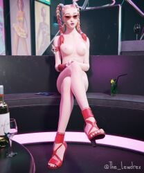 1girls 3d abs alternate_version_available areolae armwear blender bottomless braid braided_hair braided_ponytail breasts cocktail completely_nude completely_nude_female couch crossed_legs detailed_background drink ear_piercing earrings epic_games eyewear female female_focus female_only fortnite high_heels highres legs_crossed lewdrex light-skinned_female light_skin looking_at_viewer multicolored_hair naked_footwear naked_heels nipples nude nude_female petite petite_body piercing piercings ponytail ponytails presenting presenting_breasts sabina_(fortnite) sitting small_breasts solo solo_focus sunglasses tinted_eyewear topless two_tone_hair watermark